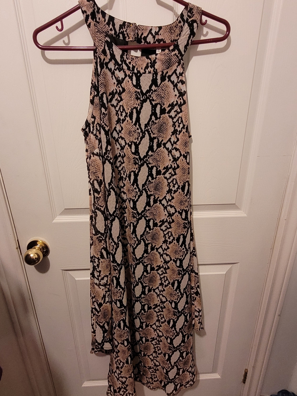 Speed Control Beige and Black Snake Print Dress